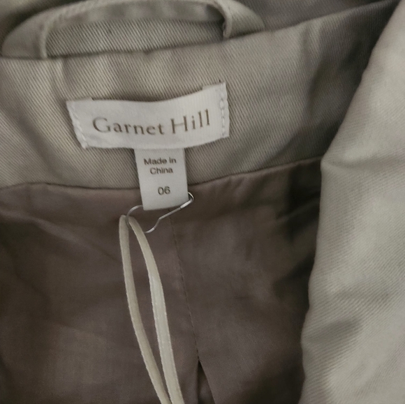 Garnet Hill 100% Organic Cotton Tailored Trench Coat Size: 6 Color: Khaki - Picture 5 of 10